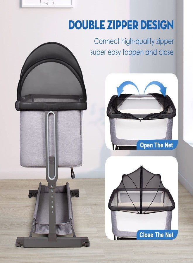 Beberoad Love Bassinet Mosquito Net Cover - Breathable Mesh Canopy with 2-Way Zipper for Baby Cribs, Bedside Sleepers & Travel Cribs (Black) - Image 5